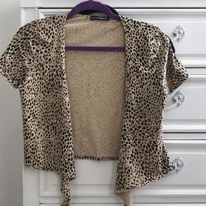 BRANDY MELVILLE CHEETAH WRAP TOP